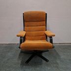 G Möbel Vintage Oranje Bruine Vintage Draaifauteuil Fauteuil thumbnail 8
