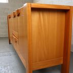 Brutalist Solid Elm Sideboard By Maison Regain, France thumbnail 13