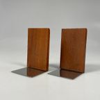 Vintage Set Teakhouten Boekensteunen, Mid Century, Kai Kristiansen thumbnail 3