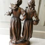 Ernest Rancoulet "2 Dames" Sculptuur. thumbnail 6