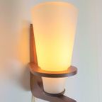 Vintage Scandinavische Wandlamp Teak Melkglas Mid Century 60 thumbnail 13