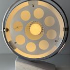 Vintage Space Age Tafellamp Met Marmeren Voet En Draaibare Verchroomde Metalen Kap thumbnail 3