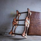 Pair Of Industrial Steel Leather Benches thumbnail 16