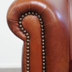 Nette, In Goede Staat Verkerende Rundleren Clubfauteuil In Een Mooie Cognac Kleur thumbnail 8