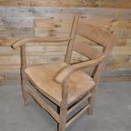Eiken Armfauteuil Met Biezen Zitting Gezandstraald thumbnail 6