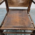 Vintage Safari Stoel Jaren 70 Fauteuil Leren Stoel thumbnail 13