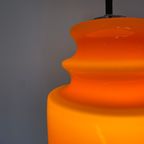 Vintage Oranje Glazen Hanglamp Van Peill En Putzler 1960 thumbnail 10