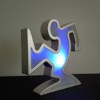 Keith Haring La Linea Lamp Osvaldo Cavandoli Zilver (nieuw In Originele Verpakking) thumbnail 15