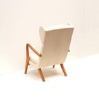 Deens Design Vintage Fauteuil Met Crème Bekleding Uit De Jaren ’70 thumbnail 3