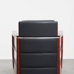 Luxe Art Deco Schuitema Design Fauteuil Model Frank Uit De Decoforma Serie Met Zwart Leer thumbnail 5