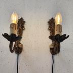 Vintage Messing Hollywood Regency Wandlampjes Bedlampjes Set Prijs thumbnail 9