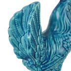 Vintage Chinees Geglazuurd Keramiek Turquoise Haan Kip Beeld Sculptuur thumbnail 7