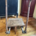 Vintage Industriele Houten Steekwagen Showkar Salontafel thumbnail 5