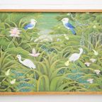 Liggende Houten Lijst Schilderij Vogels thumbnail 3