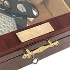 Vintage - Rosewood And Brass - Humidor For Cigars Including A Lot Of Accessories - Great Git! thumbnail 9