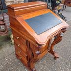 Klassieke Davenport Secretaire Schrijftafel, Laptop Bureau thumbnail 5
