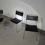 3 X Italian Giandomenico Belotti Stoelen In Zwart Leer Jaren 80. Chairs / Black Leather For Alias thumbnail 21