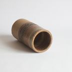 Cylindrical Ceramic Vase With Earthy Color Tones By Tue Poulsen, Denmark 1970S. thumbnail 10
