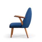 Deens Design Opnieuw Gestoffeerde Blauwe Cocktail Stoel, 1960S thumbnail 3