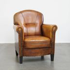 Mooie Statige Fauteuil/ Armchair Gemaakt Van Schapenleer Met Een Correcte Zitcomfort thumbnail 14