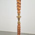 Regency Staande Kapstok Barley Twist Hout Messing Leeuwenkop thumbnail 6