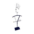 Memphis Style / Postmodern Design - Dressboy / Valet Stand - Metalic Blue - Unique Piece thumbnail 3