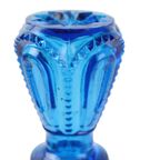 Vintage Karaf Kobalt Blauw Glas Le Smith Glass Co Maan Sterren Sixties Vs 32Cm thumbnail 3