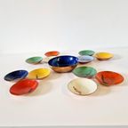 Fifties Vintage Emaille Pindastel Schaaltjes Set Tapas Pinda thumbnail 9
