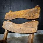 Set Van 2 Brutalist Massief Eikenhouten Fauteuils, Dittmann & Co, Awa Radbound 1960 thumbnail 6