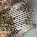 Vintage Art Deco Jaren 20 Stijl Kroonluchter Hanglamp Opaline Staafjes thumbnail 9