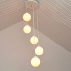 Vintage Cascade Hanglamp Met Wit Glazen Bollen, Minimalistisch Jaren 80 thumbnail 2