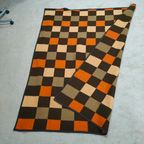 Deken Bruin Oranje En Creme Geblokt thumbnail 3