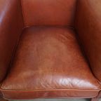 Nette, In Goede Staat Verkerende Rundleren Clubfauteuil In Een Mooie Cognac Kleur thumbnail 13