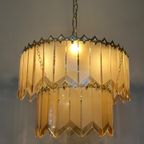 Vintage Glazen Platen Panelen Hanglamp 60’S Originele Gaaf ! thumbnail 4