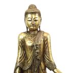 Enorm Boeddhabeeld Verguld Hout Mandalay Birma 140Cm thumbnail 13