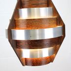 Iconische Hans Agne Jakobsson Hanglamp In Walnootfineer En Zilvermessing - Verlichting Uit De Mid thumbnail 10