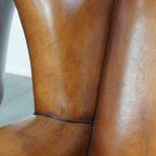 Geweldige Set Van 2 Luxe En Comfortabele Schapenleren Oorfauteuils Met Zwarte Biezen thumbnail 6