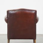 Prachtige, Strak Afgewerkte Design Fauteuil/Armchair Gemaakt Van Schapenleer thumbnail 5