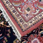 Handgeknoopt Floral Vloerkleed Vierkant 160X205Cm Wol Katoen Donkerblauw Perzisch Tapijt thumbnail 9