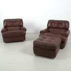 2 Lederen Fauteuils Met Hocker 69225 thumbnail 3