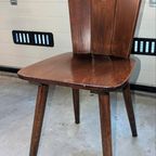 4 Vintage Houten Eet-Stoelen Uit De Jaren 50S/60S thumbnail 9