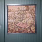 Antieke Italiaanse Gobelin In Metalen Lijst thumbnail 10