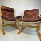 2X Ingmar Relling Siësta Stoelen. Hem En Haar. Lederen Westnofa Stoelen thumbnail 2