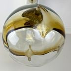 Midcentury Hanglamp, Glazen Bol - Helder/Amber Murano thumbnail 3