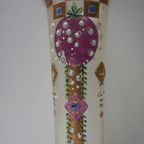 Art Nouveau Glazen Vaas, Belle Epoque Periode thumbnail 2
