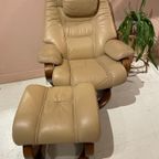 Himolla – Taupe Design Relaxfauteuil Met Hocker (Germany, 1970S) thumbnail 2
