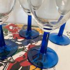 4X Vintage Luminarc Wijnglazen Donkerblauwe Steel thumbnail 6