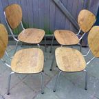 Prachtige Set Van 4 Vintage Retro Formica Stoelen thumbnail 9