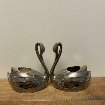 Oude Antieke Set Kandelaars Orientaals Wachters | Brocante Antieke Kandelaars | Aan de Punt