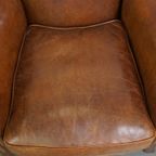 Set Van 2 Comfortabele Vintage Schapenleren Armchairs/ Fauteuils Afgewerkt Met Siernagels thumbnail 7